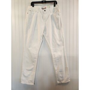 NEW Tommy Hilfiger Mens Slim Fit Jeans White Denim 100% Cotton 34x32 Summer